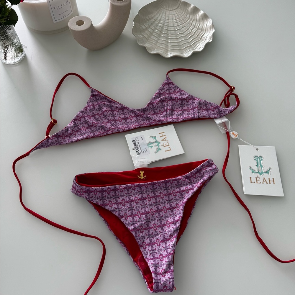 Leah Purple and Red Bikini Set